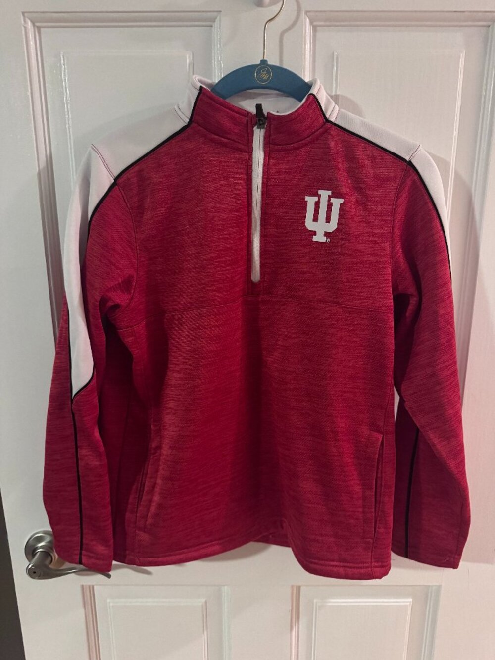 Indiana University 1/4 Zip Long Sleeve Fleece -Medium Youth